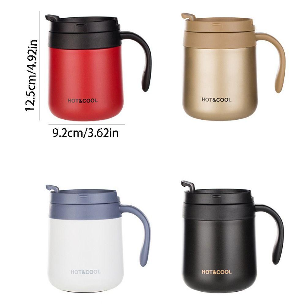 Stainless Steel Coffee Cup Solid-color Water Bottle Drinkware Insulated Cup  Hot Cold Drinks