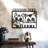 WhimsyCat Индивидуальная Железная Кошачья Вывеска Персонализированное Металлическое Искусство Для Помещений и Улицы Прочная Адресная Табличка Подарок на Новоселье