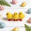 Realistic Easter Chick Figurine Flocking Mini Chicken Toy Cute Plush Chicken Ornament  Home Decor