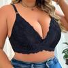 Woman Plus Size Bra Black White Floral Lace Underwear with Wire Ultra Thin Breathable Lingerie 38D 40D 42D 44D 40C 42C 44C Full Cup