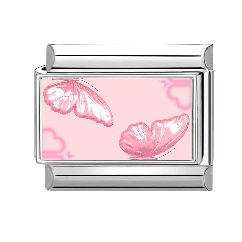 Модная розовая серия Sun Lips Глаза девочек-цветочниц Кошачья любовь Итальянский шарм Звенья Подходит для 9-миллиметрового браслета из нержавеющей стали Сделай сам Изготовление ювелирных изделий