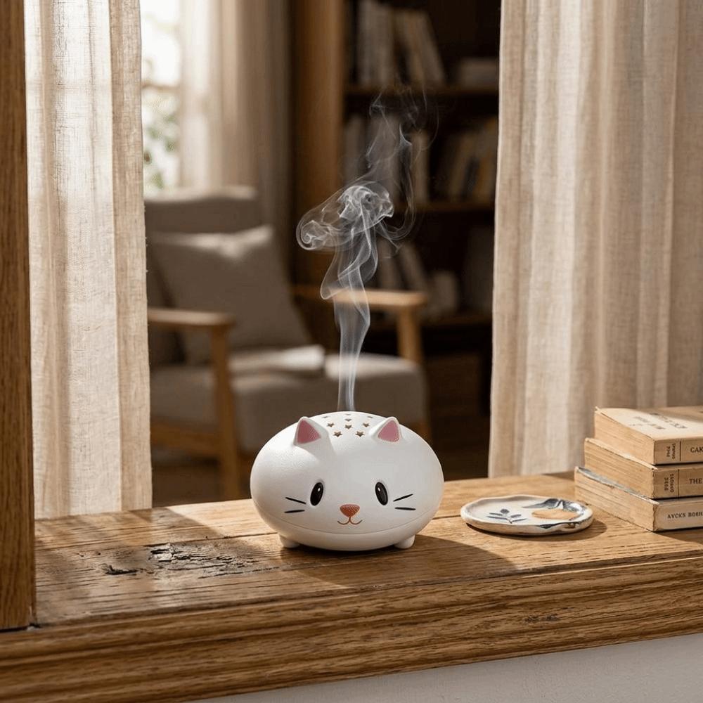 Cartoon Cat Mosquito Coil Burner Plastic Mosquito Coil Tray Cute Mosquito Coil Box Indoor Use