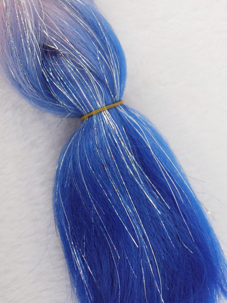 24-дюймовые синтетические волосы для плетения, микс, блестки, трехцветные синтетические волосы для наращивания, большие косички, 1 шт.