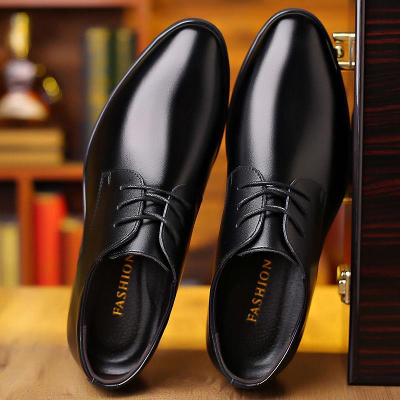 Spring and Autumn Youth British Casual Business Formal Leather Shoes Men's Shoes Wedding Shoes Single Shoes Work Shoes Waterproof Lightweight