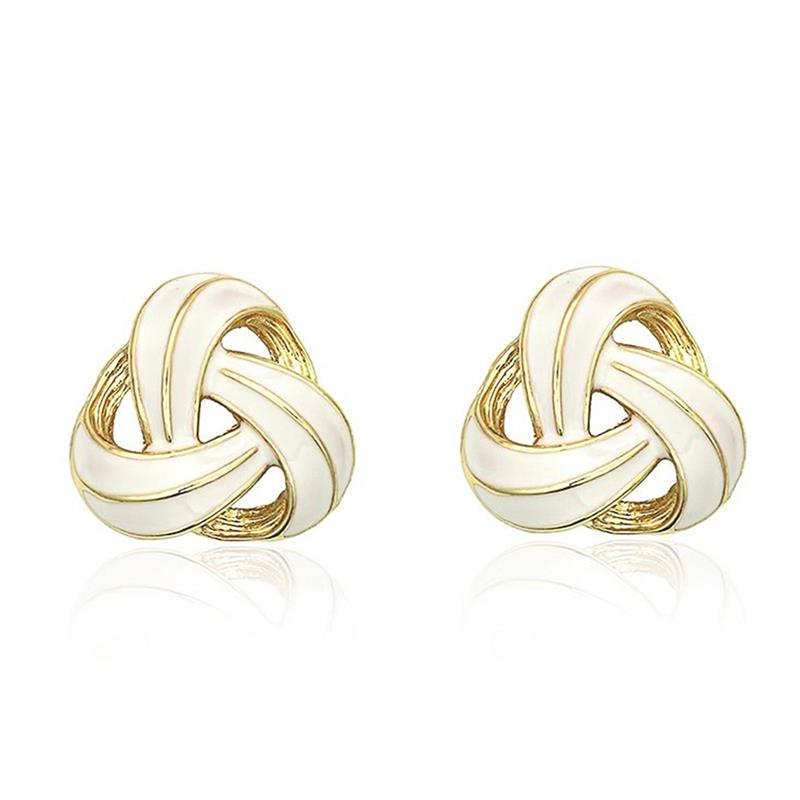 Xiaomi Huitan Cross Design Women Stud Earrings White Enamel Elegant Wedding Party Fashion Accessories Aesthetic Engagement Jewelry Gift