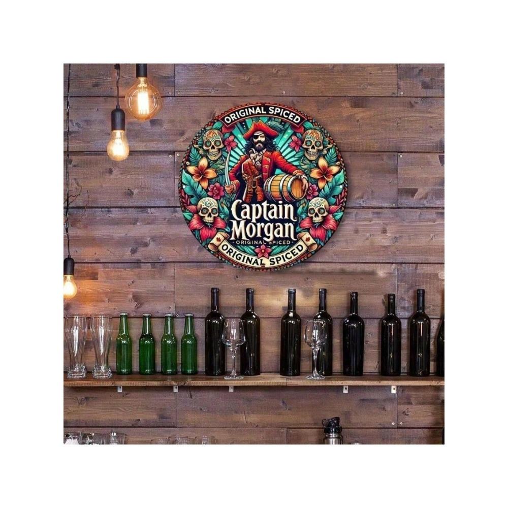 Винтажная металлическая табличка Captain Morgan Декор для бара 20x20см