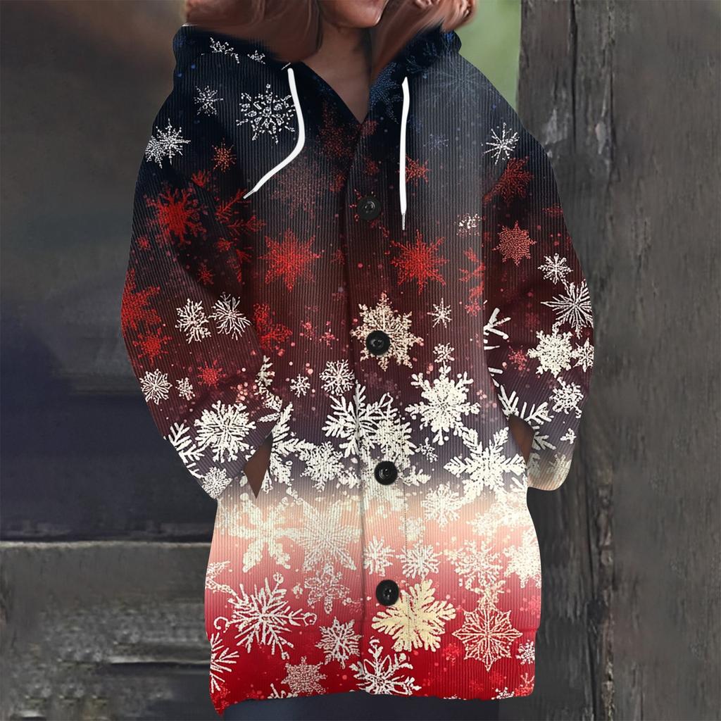 Свитшоты для женщин Вязаный свитер с длинным рукавом Принт Вязаный худи с пуговицами Кардиган Пальто