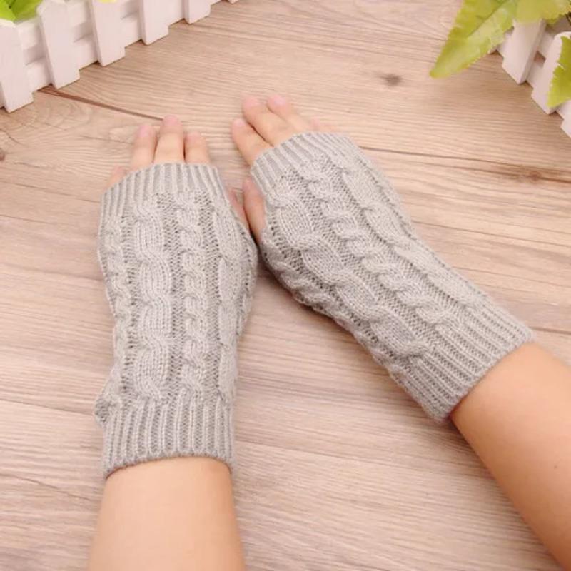 1 Pair Winter Gloves Female Fingerless Gloves Without Fingers Women Cashmere Warm Winter Gloves Hand Wrist Warmer Mittens