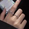 Hip Hop Personality Twist Open Ring Women'S Trendy Retro Atmospheric Fashion Versatile Geometric Ring