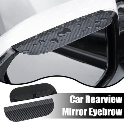 Автомобильное зеркало заднего вида Rain Eyebrow Carbon Fiber Sun Visor Shade Protector Clear Vision Rain Auto Mirror Organizer Accessories