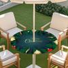 Outdoor Round Table Cover With Umbrella Hole Waterproof Patio Garden Tablecloth Elastic Hem Deck Balcony