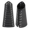 2 Sets Punk Bracer Black Outdoor PU Retractable Armband Archery Cross Strings Wristbands