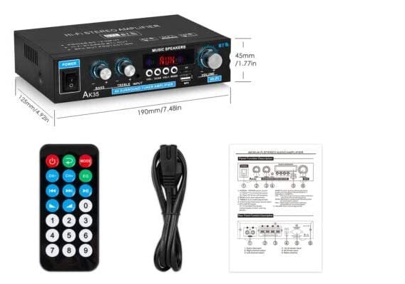 Совместимый 2-канальный аудиоусилитель многофункциональный усилитель мощности Bluetooth5.0