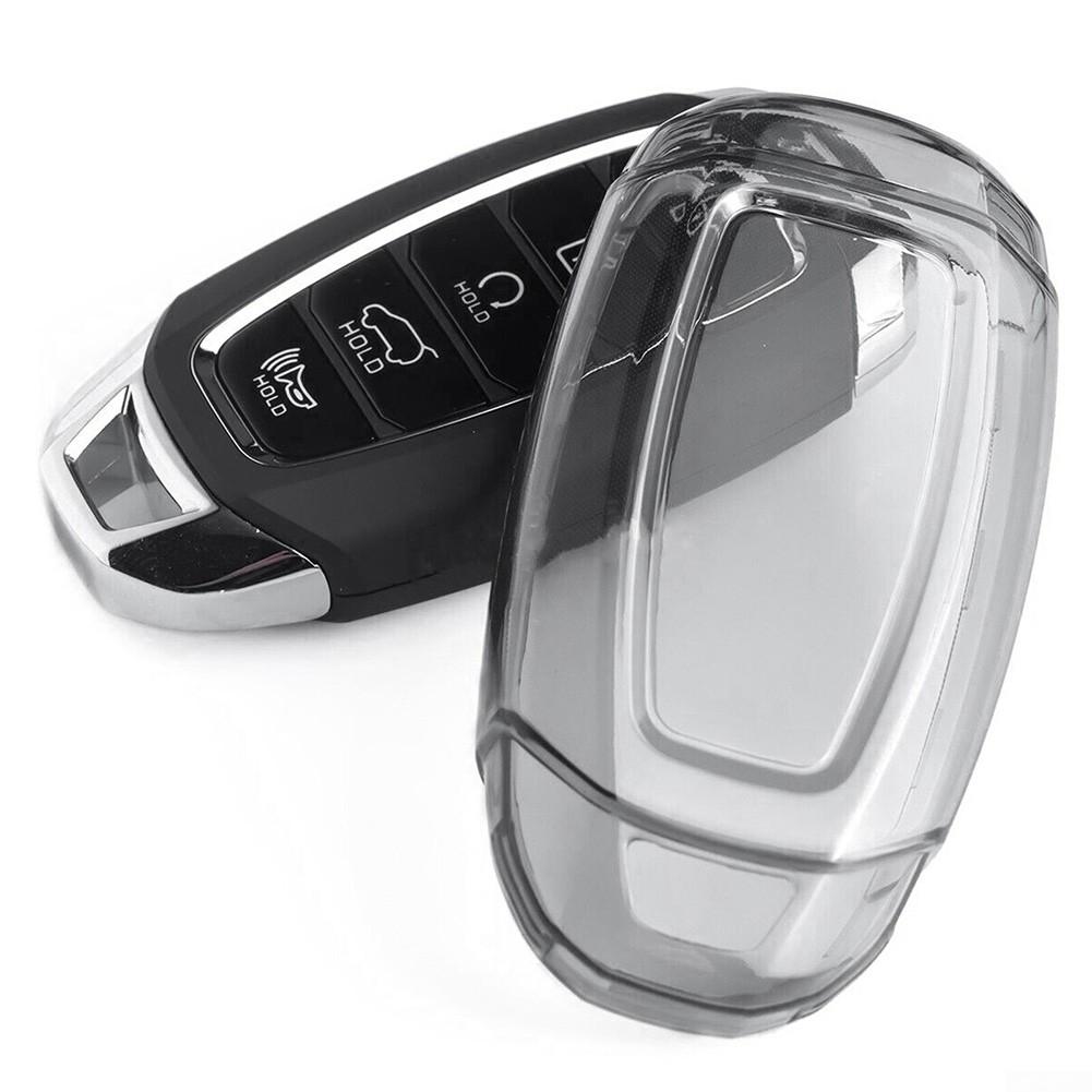 Black Transparent Key Fob Elantra Palisade TPU Soft Adhesive