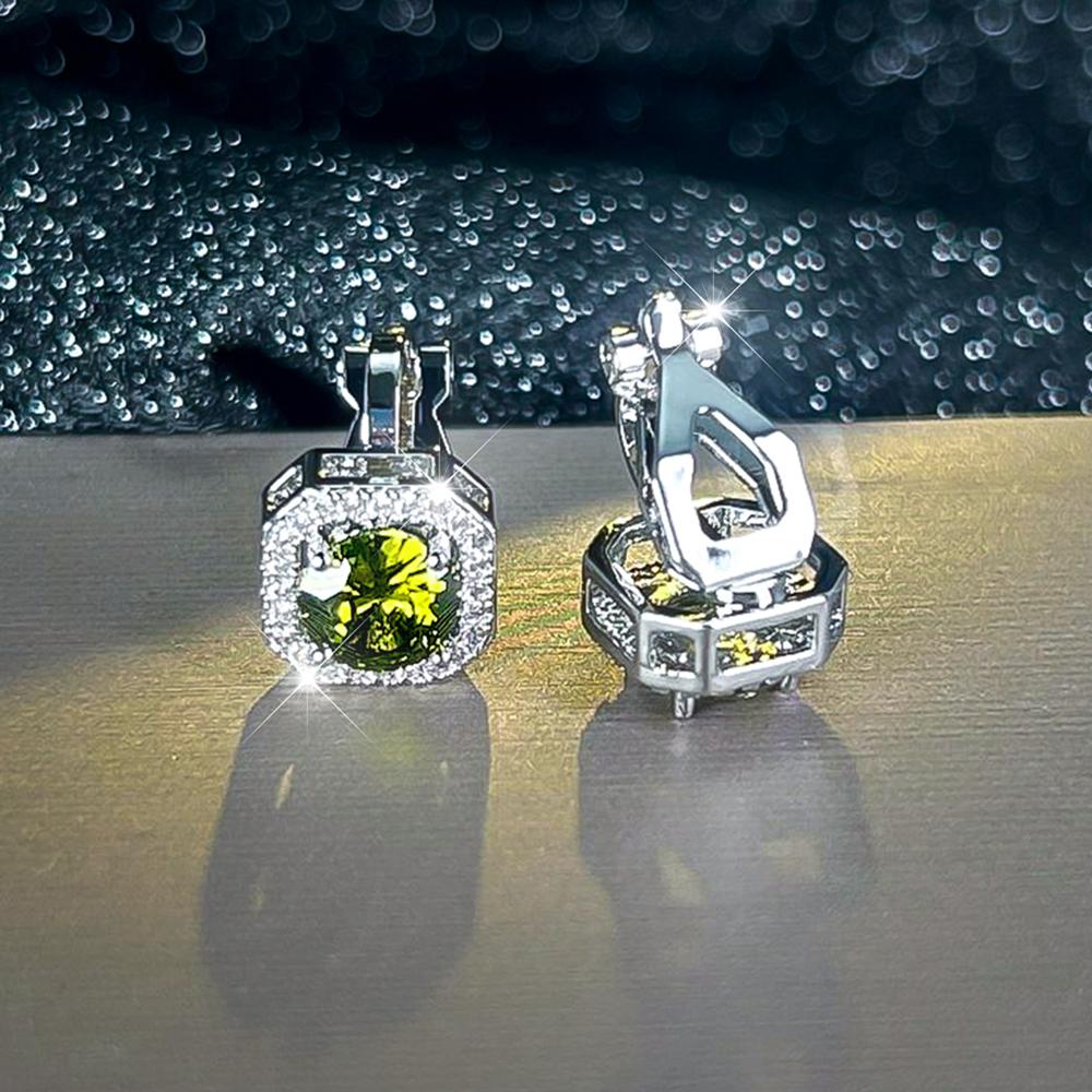 Простые квадратные серьги-клипсы с фианитом для женщин и девочек, милые серьги без пирсинга, ювелирные изделия для свадебной вечеринки