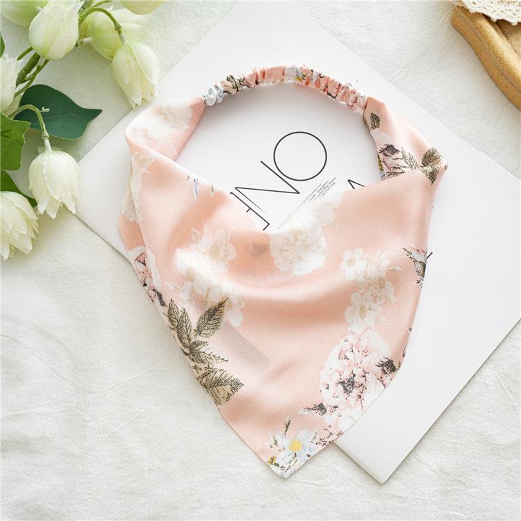 Chiffon Printing Flower Bandana Hair Scarf Headband for Women Vintage Long Ribbon Scrunchie Beach Bandanas Hair Accessories