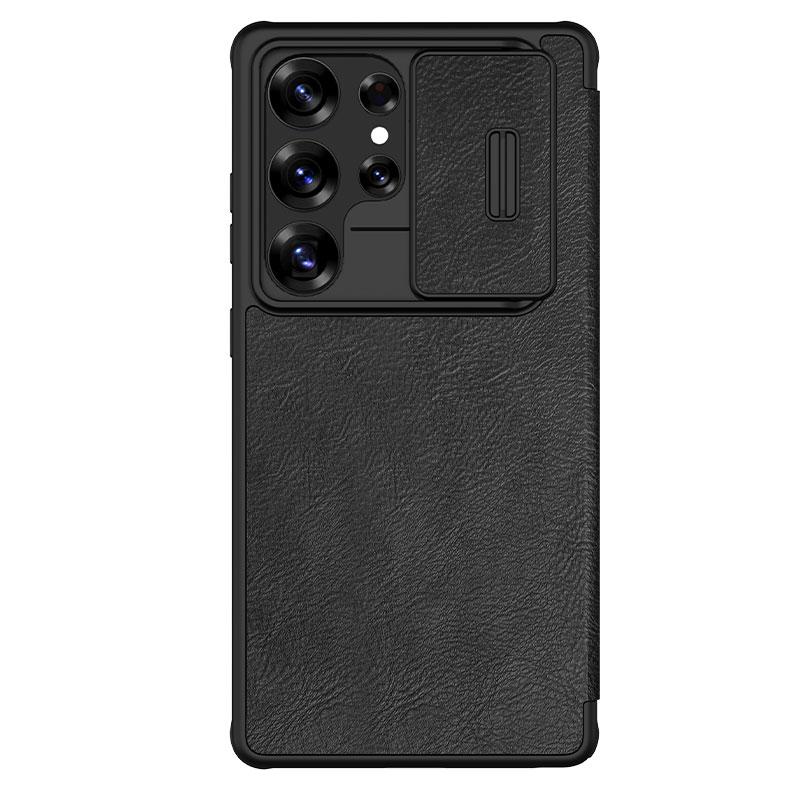 Чехол для Samsung Galaxy S25 Ultra S25 Plus Nillkin Qin Pro Флип-чехол из кожи Ультратонкий чехол-книжка со сдвижной крышкой для камеры Защитная крышка для объектива
