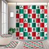 С Рождеством Набор штор для душа Полиэстер Для ванны Искусство Декор для ванной комнаты С крючками Водонепроницаемый Набор штор Рождественский декор