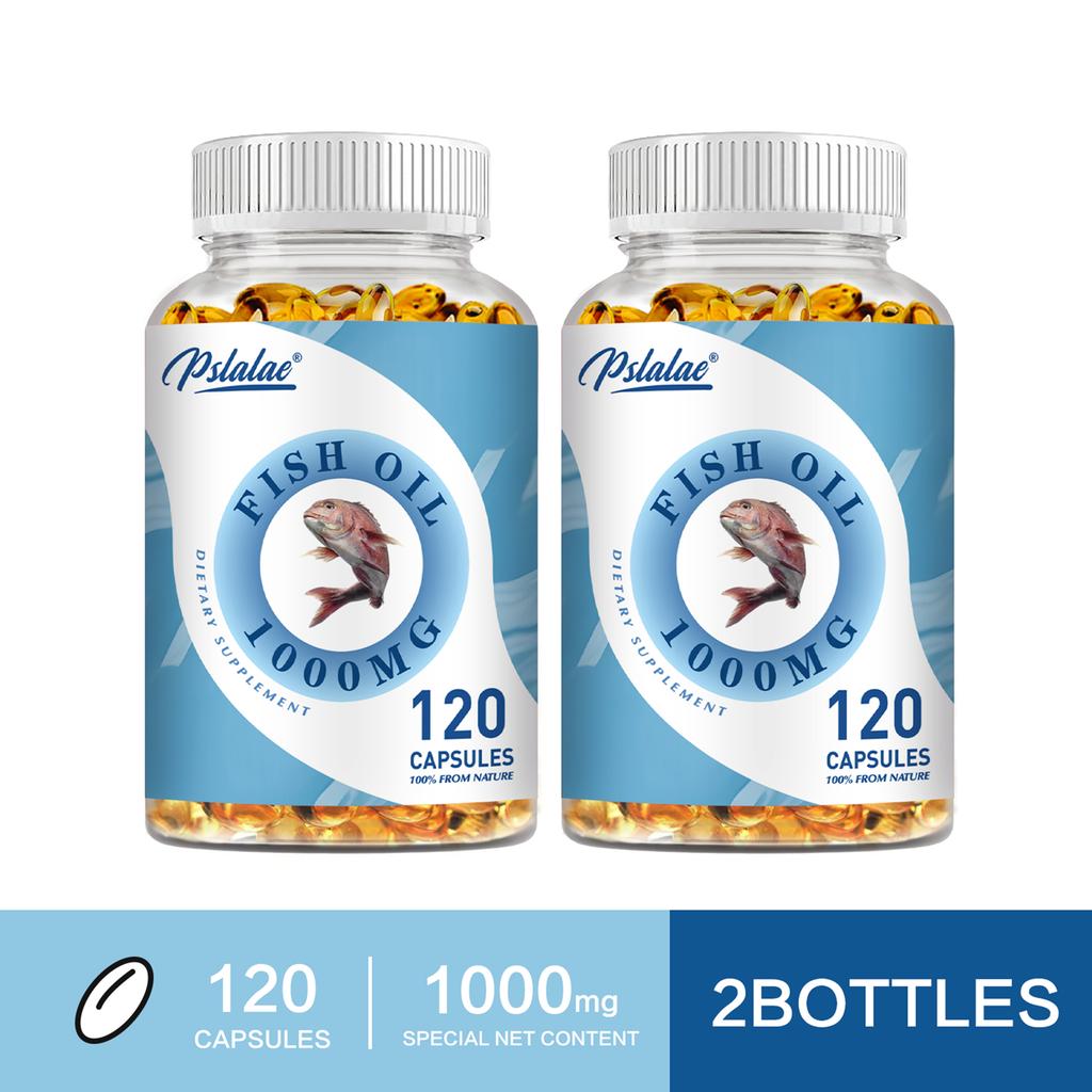 Pslalae Natural Fish Oil Capsules, 1000mg, with Omega-3 Fatty Acids, High-Potency Formula, Suitable for Adults