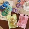 6pcs/bag Candy Color High Elastic Hair Bands Girls Hair Ties Frosted Spiral Cord Rubber Bands Rope Stretch Headwear Accessories