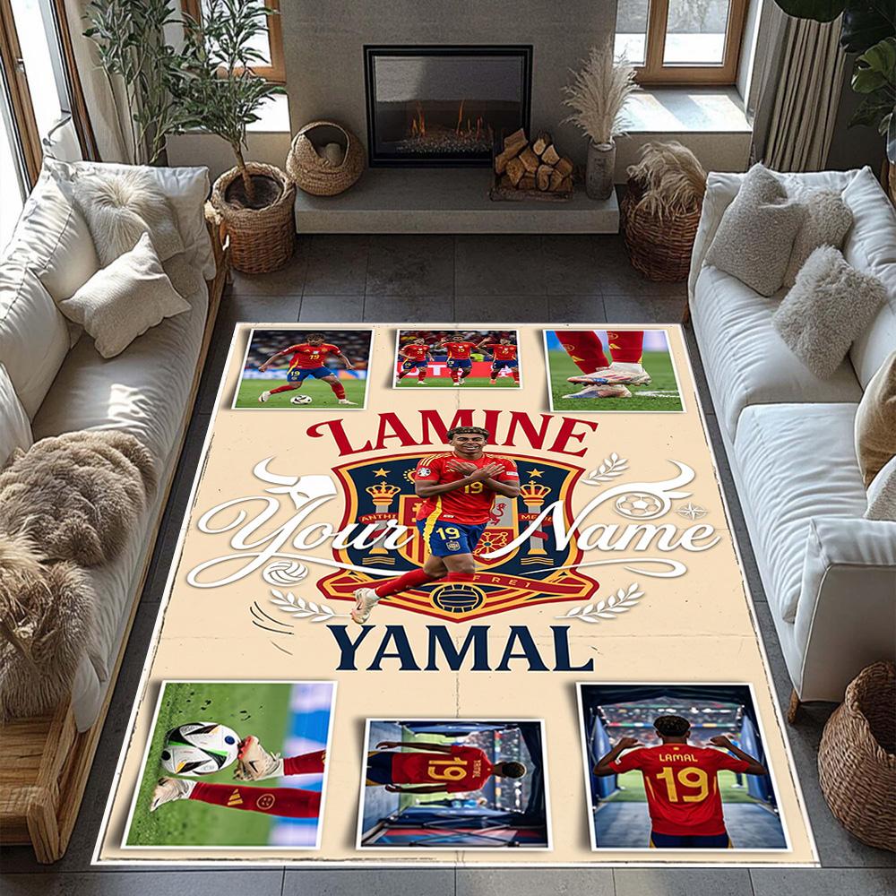 Lamin Yamal Customize Text Floor Rug Office Rug Perfect For Dining Room Study Room Outdoor Decorate Room Antislip Carpet Anime Office Decor