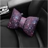 Подушка для шеи с кристаллами и бантом, анти-усталость, блестящая, поддержка шеи в машине, украшения для салона автомобиля