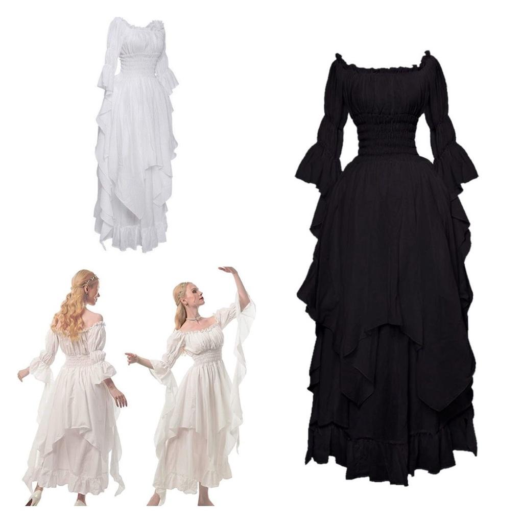 Hs7001 Qita Renaissance Costume With Polyester Fabric Unisex Medieval Halloween Dress For Game Anime Role Play Sizes S-xxl)