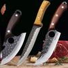 3 шт., кованый многоцелевой нож, молотковый узор, мясницкий нож для разделки мяса, нож для рыбы из нержавеющей стали, ножи для барбекю