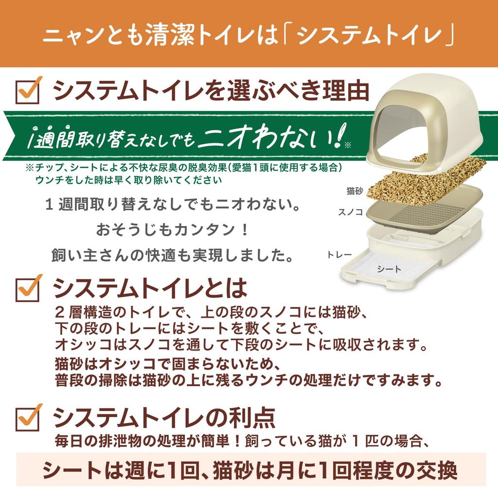 Nyantomo Clean Toilet Cat Toilet Body Set, 1 наполнитель для кошачьего туалета и простыня для Swiss Compact Ivory Pale Orange Small для кошек [примерно на месяц]