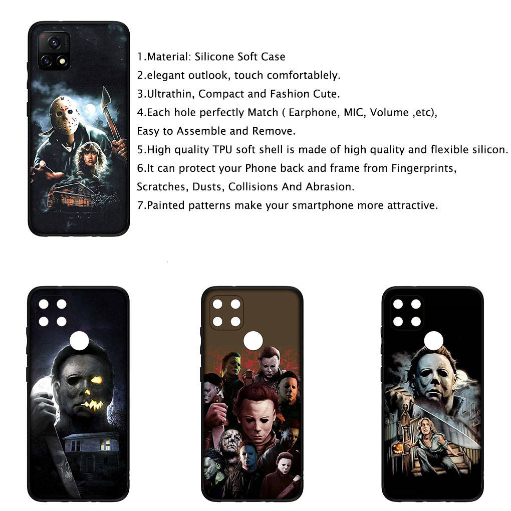 Чехол для iPhone 16 15 Xiaomi Redmi Note 14 13 12 11 Pro Max X 8 9 16e Samsung Galaxy S25 S24 S23 Moto OPPO Huawei Проклятие Майкла Майерса Чехол для телефона