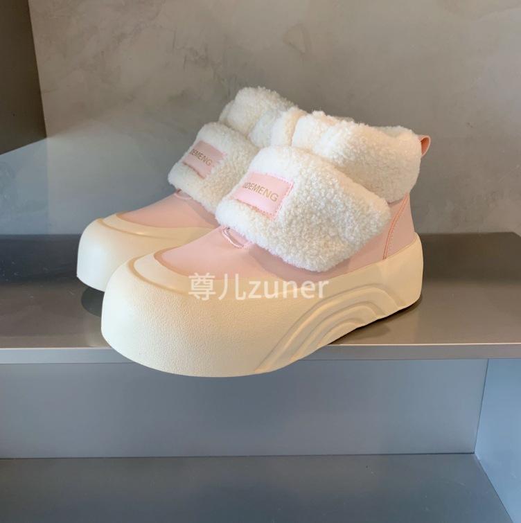 BE Pell platform high-top velvet milk Huhu Velcro warm cotton shoes fashionable sweet snow boots women