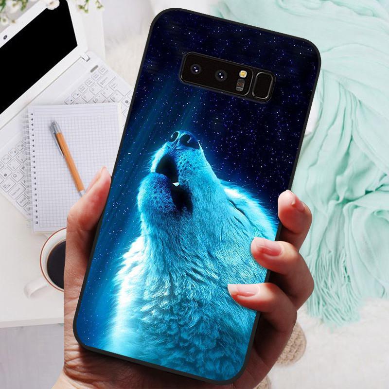 Чехол-накладка для Samsung Note 8 9 7 5 Волк Кошка Животные Силиконовые Мягкие Задние Чехлы для Samsung Galaxy Note 9 Note8 Note7 Чехол для телефона