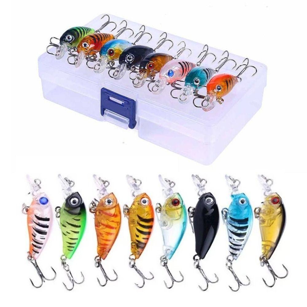 8Pcs/Box Mini Size Artificial Bait Micro Hard Bait Topwater Fishing Bait  Topwater Fishing