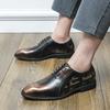 Мужские туфли-дерби в стиле ретро из бронзовой кожи, деловые туфли для офиса, свадебные блейзеры, туфли-седла, большие размеры