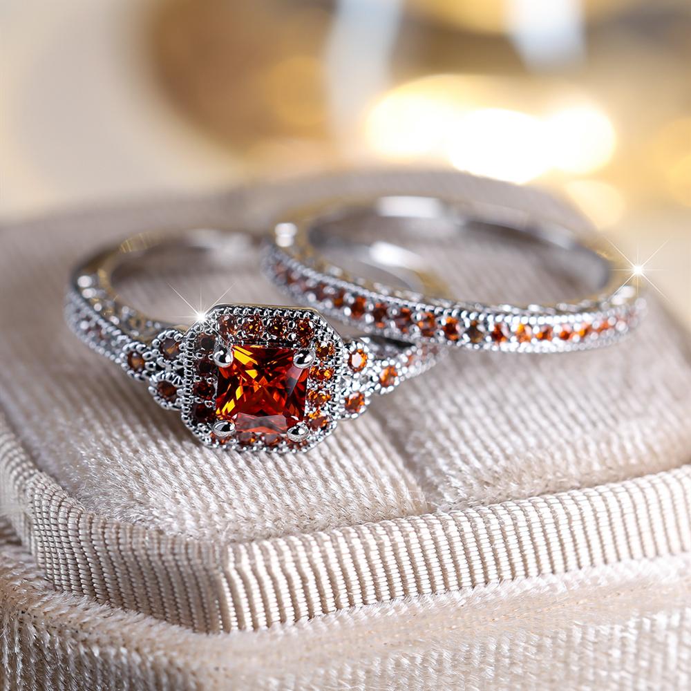 Кольца обещания в готическом стиле, 2 шт., инкрустированные черным цирконием, обручальные обручальные кольца, набор для крутых девушек, разные размеры на выбор, аксессуары для вечеринок