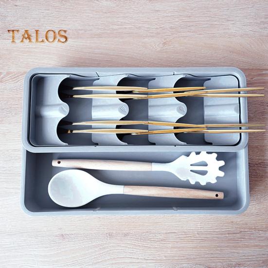 Ящик для хранения столовых приборов, расширяемый ящик, съемный, сохраняет порядок, экономит место, стабильный органайзер для посуды