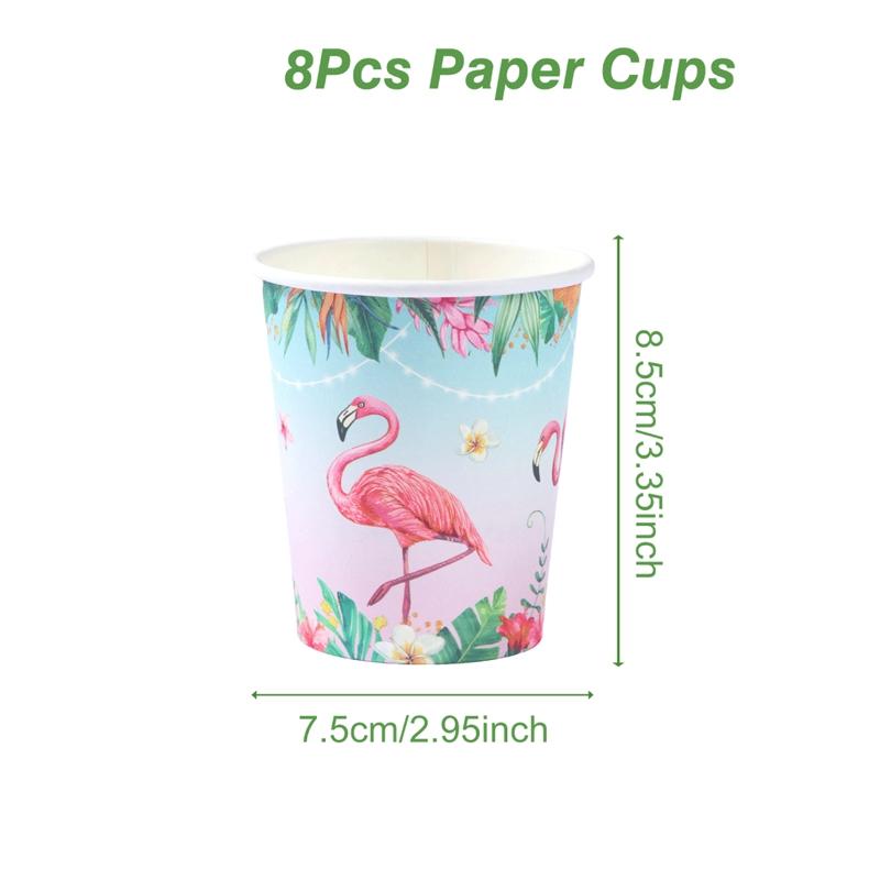 Гавайские гирлянды с фламинго, набор одноразовой посуды, летний пляж, декор для дня рождения, детские принадлежности для тропической вечеринки на Гавайях в стиле Луау