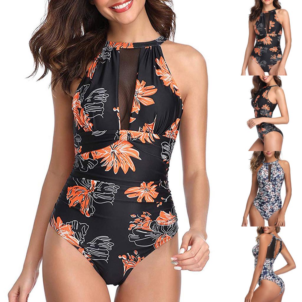 Fashion Women's Sexy Print Tight Temperament Beachwear Bikini Swimsuit