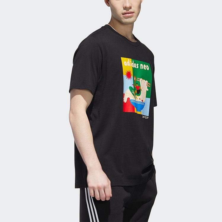 Adidas Neo T Shirts Men's Black Crew Neck Moderate Straight Fit GP5814