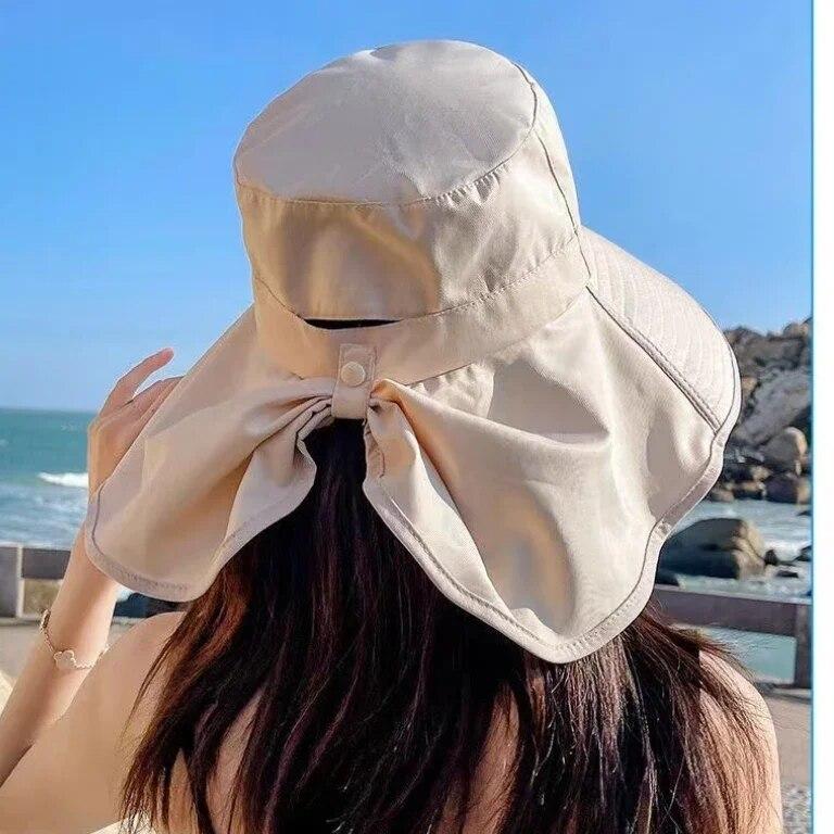 Летние солнцезащитные шляпы для женщин, УФ-шляпа, женская шляпа с защитой шеи, пляжная панама, солнцезащитная шляпа