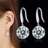 Silver-Plated Zircon Fashion Earrings with Bare Stone Design