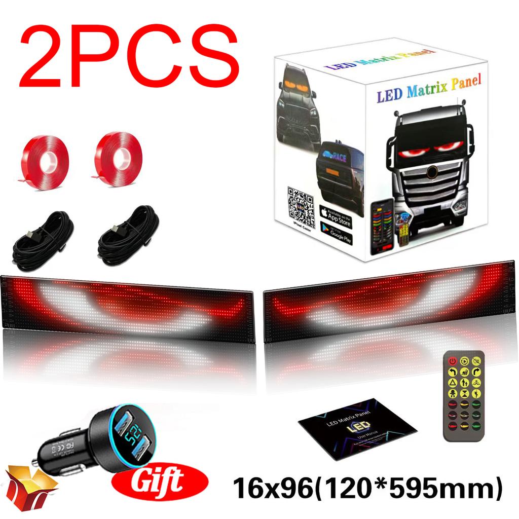 Car Devil Eye App Control Scrolling Advertising LED Sign Led Eyes for Truck USB Custom Text Pattern Programmable Display Truck