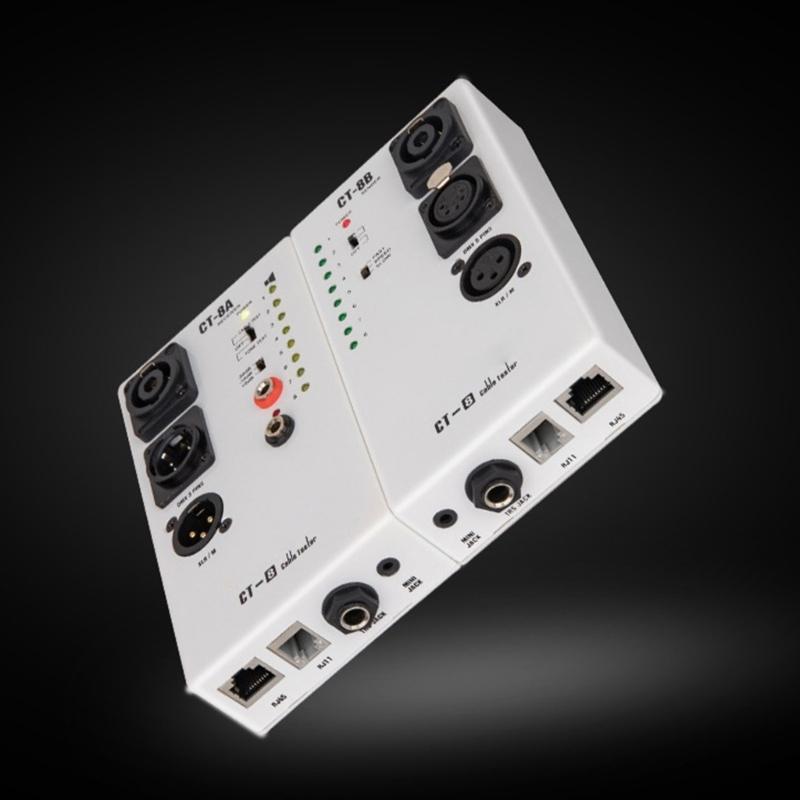 CT8 Профессиональный тестер аудиокабелей Точное тестирование линий для RJ45 TRS Тестер сетевых кабелей Многоцелевой