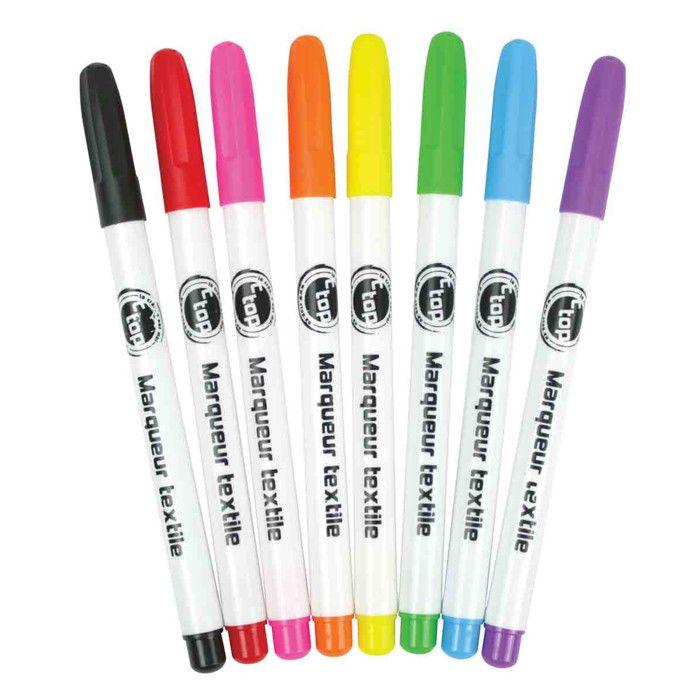 Feutre Marqueur pour tissu Pointe fine 0,3 cm 8 pièces