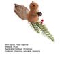 Christmas Squirrel Ornament Foam Plush Squirrel Figurine with Pinecones Branches Furry Forest Animal Hanging Decoration