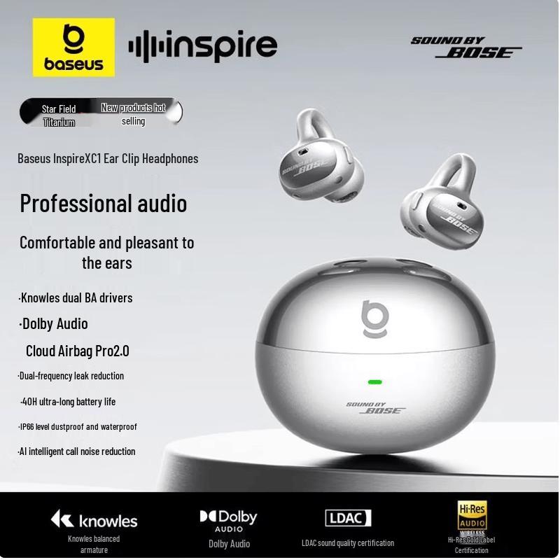 Baseus Спортивные Bluetooth-наушники Inspire XC1 с открытым дизайном на клипсе