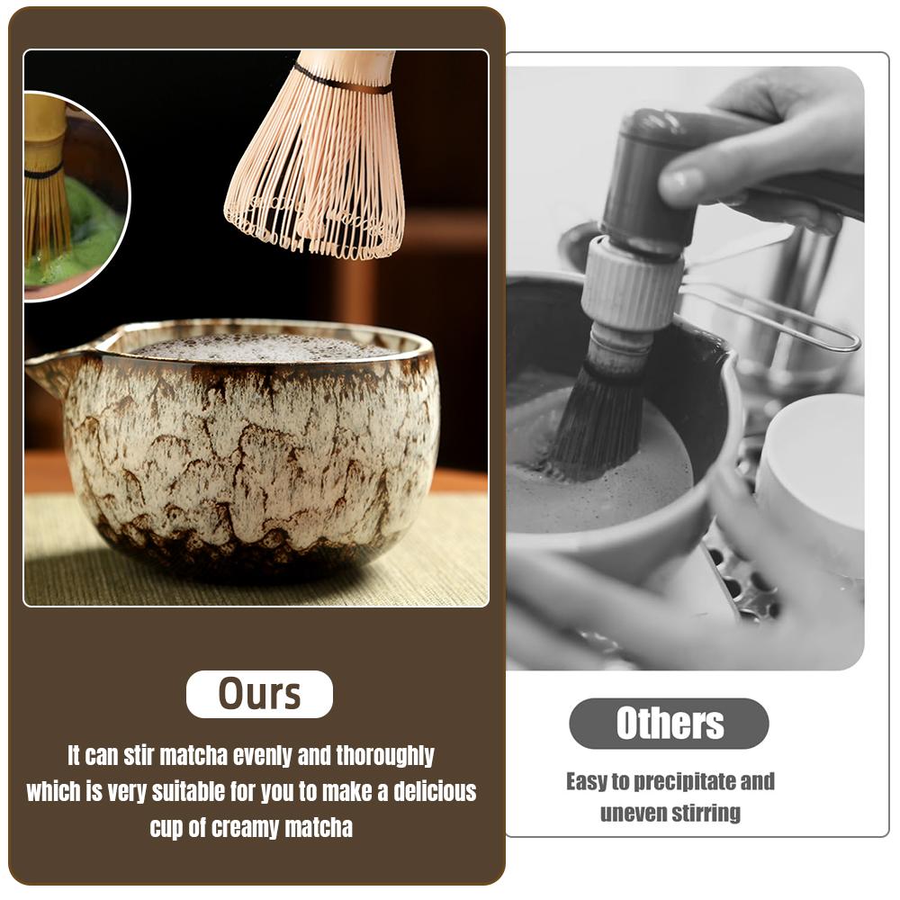 Набор для японского чая матча из 6 предметов: безопасный бамбуковый венчик, чайная ложка, чайные наборы, чаша для матча, держатель для венчика для матча для любителей чая, инструменты для приготовления чая