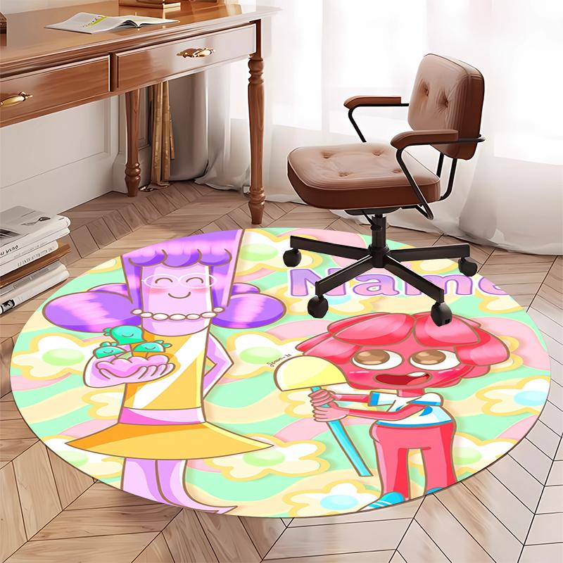 Custom Name Jelly Jamm Printed Round Rug Carpet Chair Rug Area Rug Entryway Doormats,for Office Chair Living Room Bedroom Kitchen Room.