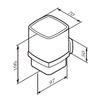 Metalique 51024-BK Zinc Alloy Integrated Modern Wall-Mounted Black Bathroom Organizer Frosted Glass Toothbrush Tumbler Holder