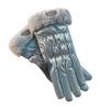 1 Pair Women Winter Gloves Windproof Thick Warm Cartoon Bear Decor Touch Screen Anti-slip Soft Cold-proof Elastic Wrist Cycling Riding Skiing Gloves
